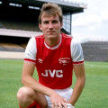 Stewart Robson wearing Arsenal 1985 centenary shirt